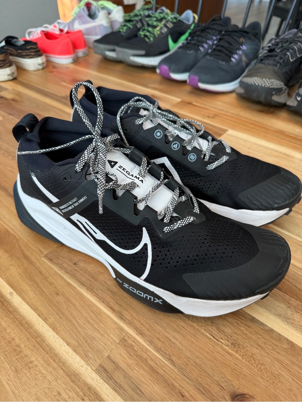 Nike Black and White Men’s ZoomX Zegama Running Shoes